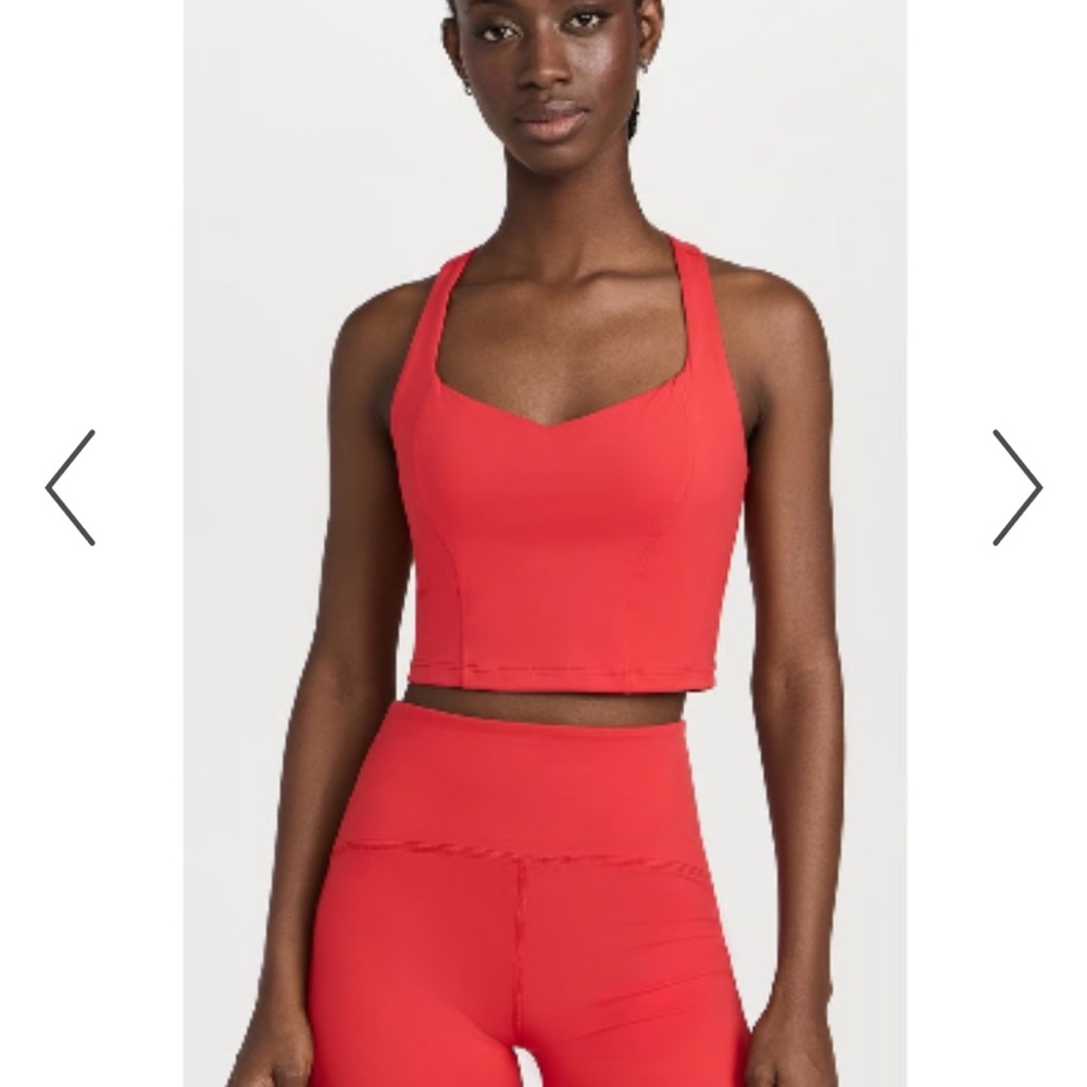 Beyond Yoga Red Cropped Sports Tank